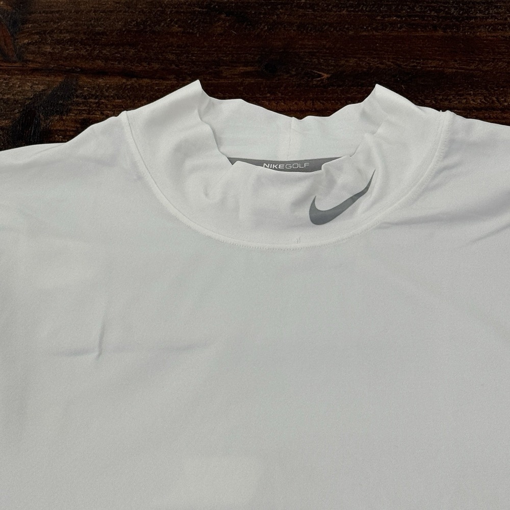 Nike Golf Tour Performance Dri Fit Shirt Mens S Mock Neck White Long Sleeve - Picture 10 of 16